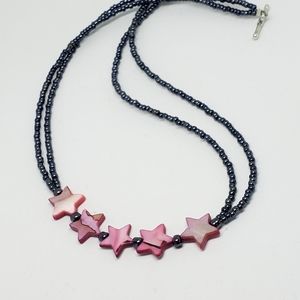Celestial necklace, beaded necklace, shell necklac
